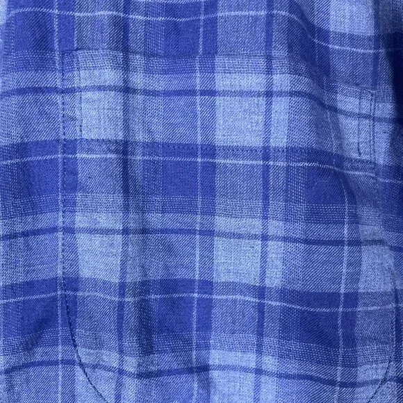 Peter Millar Men's Long Sleeve Plaid Navy Button-Up Shirt 100% Cotton XXL - Picture 4 of 6